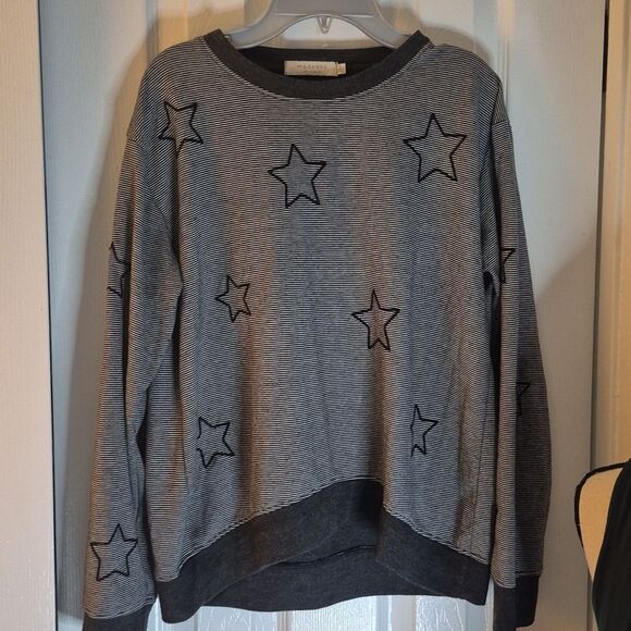 Mododoc Black & Gray Star Print Knit Pullover Sweater Size Small - Picture 10 of 11